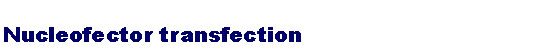 Text Box: Nucleofector transfection 